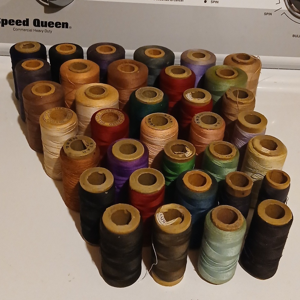 Vintage Vibrant Sewing Thread Spool Set For Crafts Or Display 35 Rolls